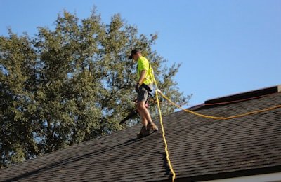 Roofers at work